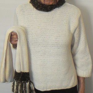 Designer sweater and matching scarf